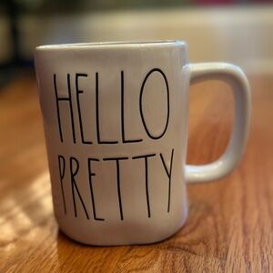 Rae Dunn White Mug-Hello Pretty Farmhouse style, ceramic, white & black pottery